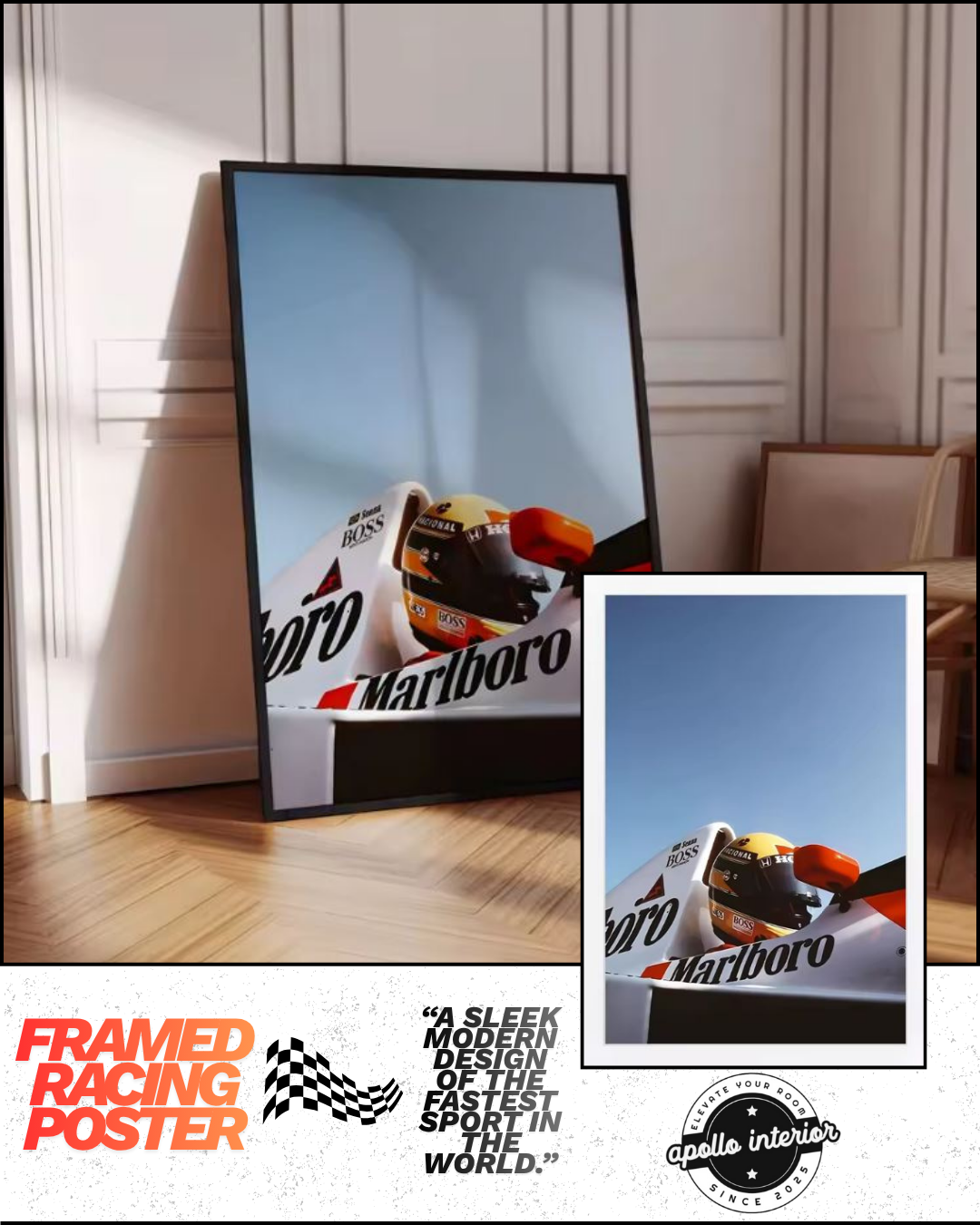 Framed Racing Poster